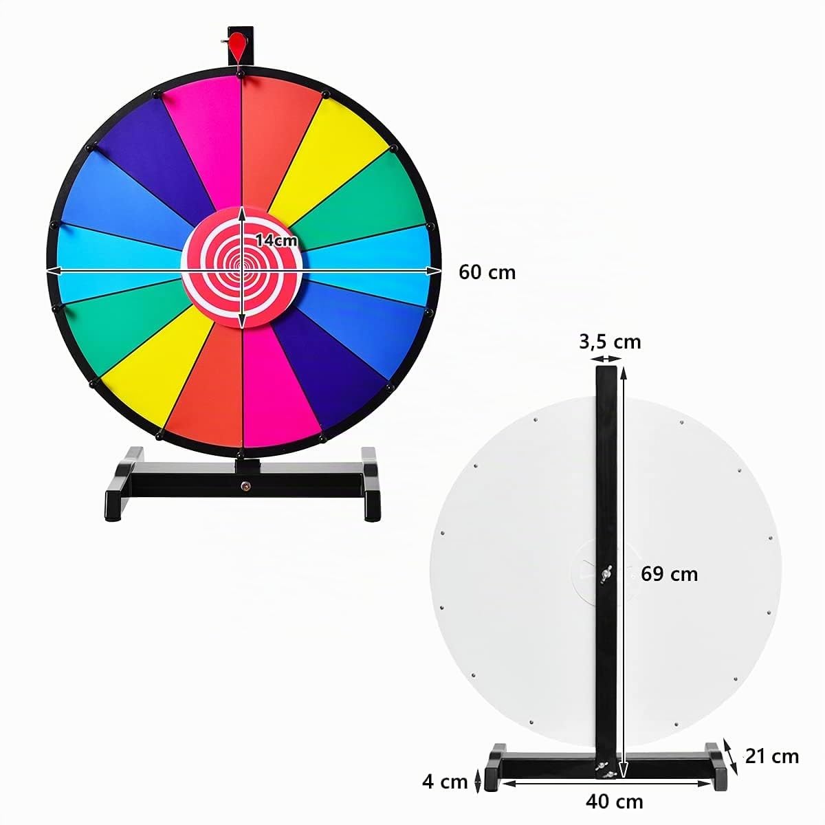RELAX4LIFE Gioco Ruota della Fortuna (Φ60cm 14 Slots,Modello 2)