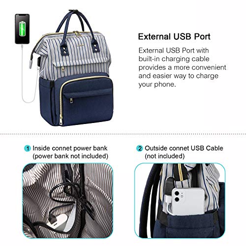 LOVEVOOK Laptop Rucksack Damen, Schulrucksack Mädchen Teenager mit 15,6 Zoll Laptopfach, Wasserdicht Rucksäcke 20L mit USB Ladeanschluss, für Schule Lehrer Uni Student - Image 7