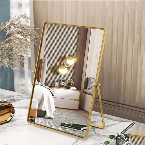 Numjeg Espejo De Maquillaje Portátil Con Soporte De Metal Ajustable A 90 , Ideal Para Dormitorio, Sala De Estar, Ducha, Oficina