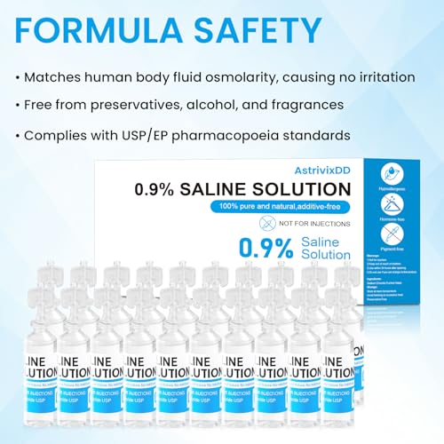 Image of 30 Pack 0.9% Saline Solution, Normal Solution for All Ages, Total 150ml | Sodium Chloride, 5ml Each, Single Use