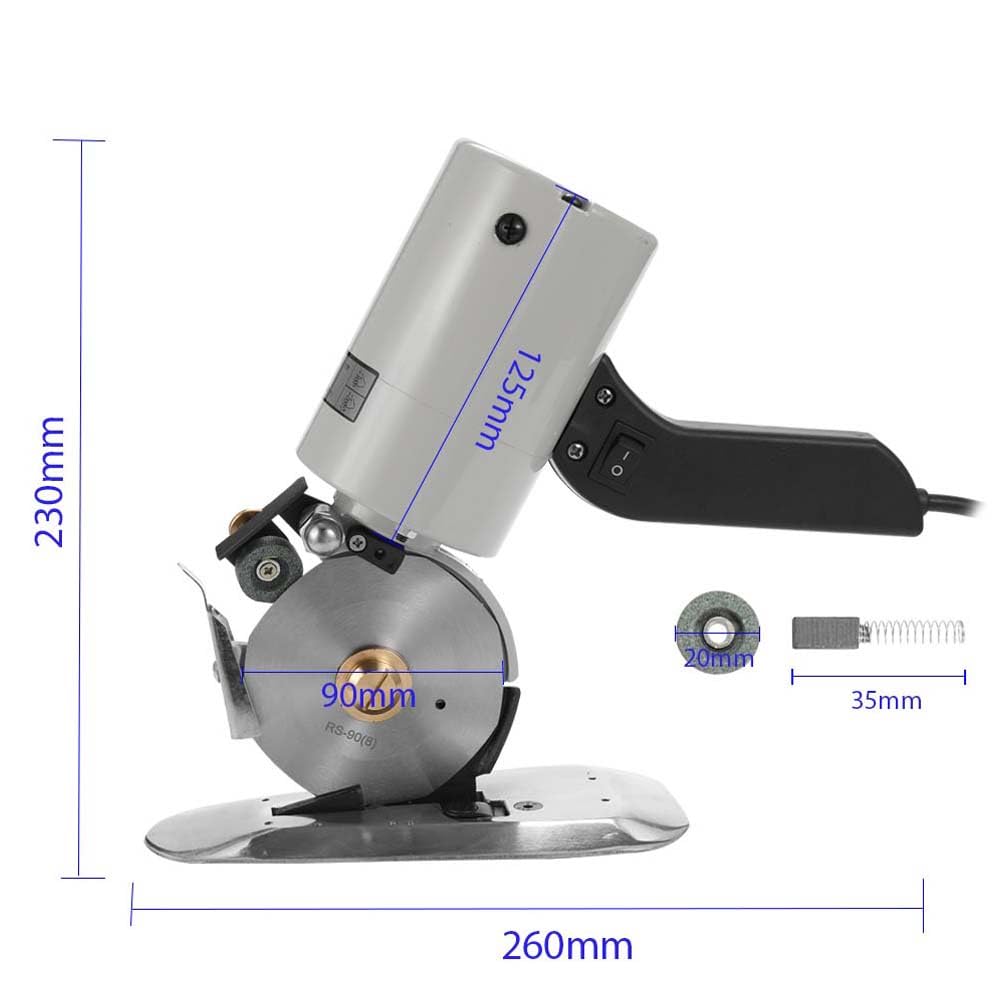 ACAGALA Macchina di taglio rotonda del tessuto leggero portatile elettrico a basso rumore TY-90B