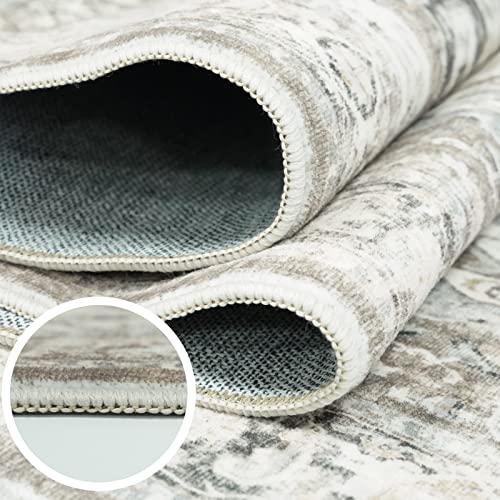 YOUFORTONG 2x10 Runner Rugs for Hallways Soft Kitchen Rug Non Slip Rug Runner with Rubber Backing for Bathroom Washable Non Shedding Farmhouse Runner Rug (Beige, 2X10)
