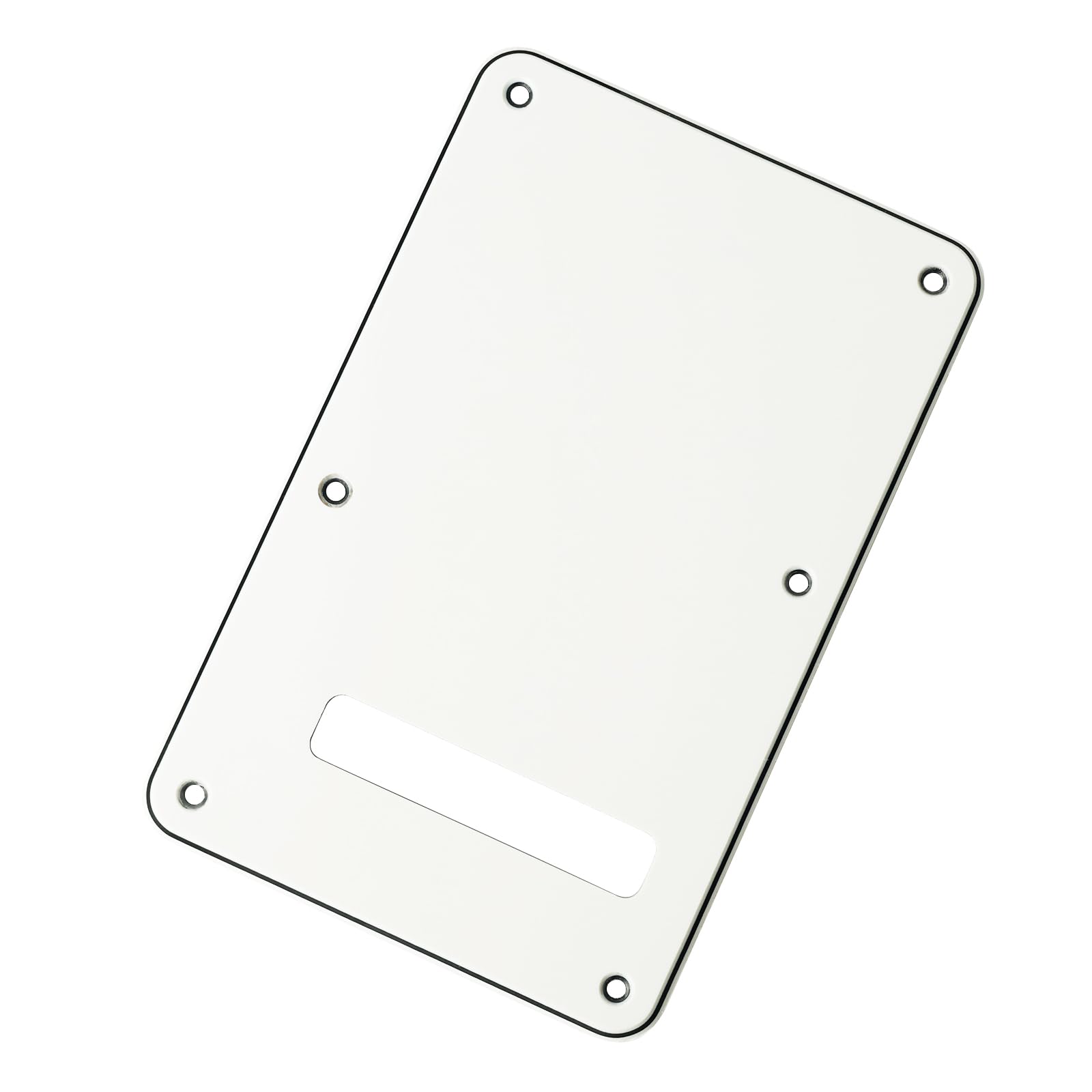 Banworks Electric Guitar 3 Ply Backplate 6-Hole Trem Tremolo Cover for USA/Mexican Standard Strat ST JT/HGB-01 Vintage White - Image 4