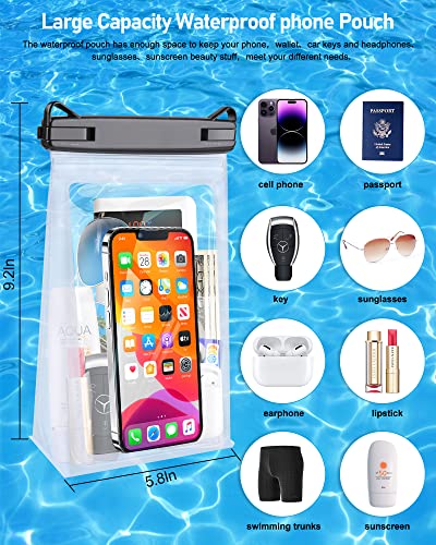 Large Waterproof Phone Pouch, Floating Dry Bag For Iphone 14 13 12 11 Pro Max Galaxy S22 S21 Large Capacity Waterproof Bag Sunscreen Glasses Storage Universal Dry Pouch For Swimming Rafting Boating #TOP1