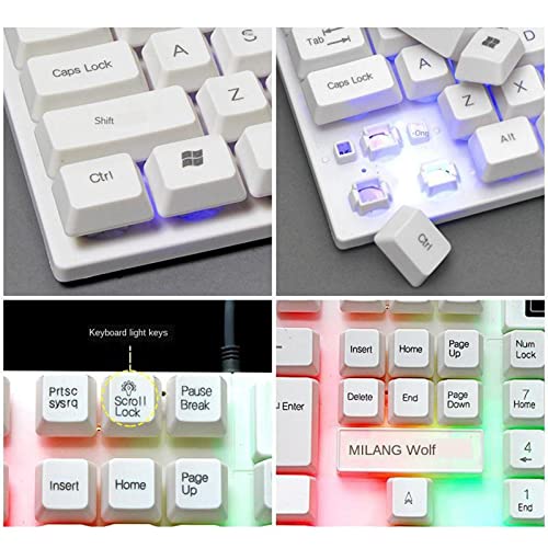 Clavier de jeu mécanique RVB 104 touches blanc USB pour PC