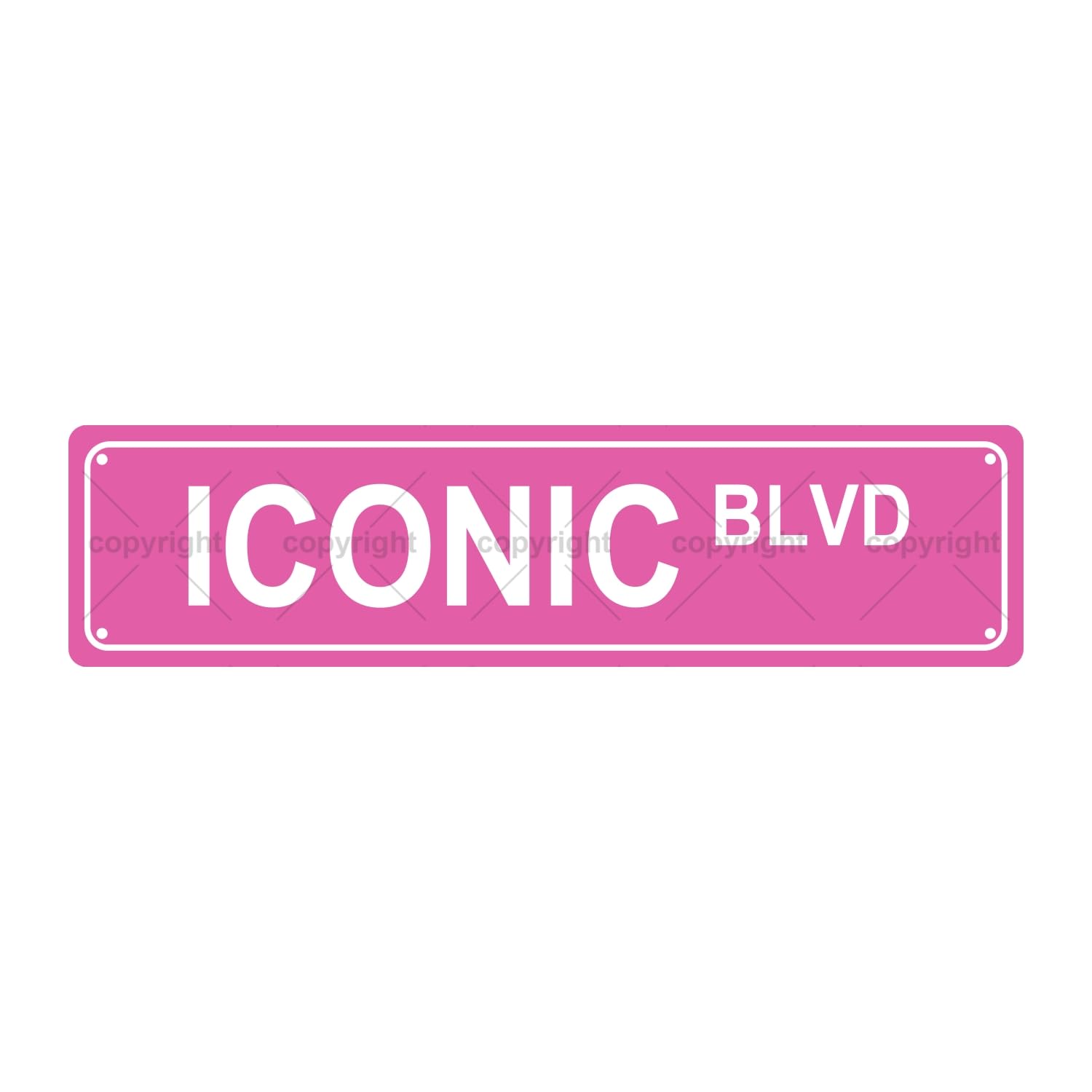 ICONIC BLVD ICON Metal Tin Street Sign Bar Cafe Garage Cave Home Room Wall Bathroom Farmhouse Garden Porch Patio Decor, 16 x 4 Inch