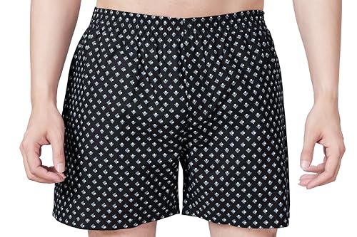 Image of Men's Cotton Printed Regular Fit Boxer Shorts | Soft & Breathable Innerwear | Comfortable Boxers | Lightweight & Stylish Nightwear