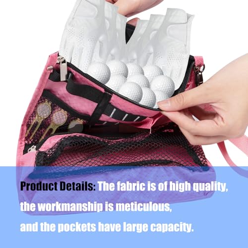 Sac de golf pour objets de valeur avec fermeture éclair et poche pliable