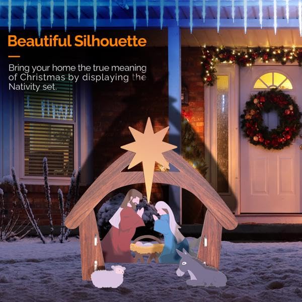 Christmas Decorations for The Holiday - Blue Robe Nativity 5 Piece Set 15 Inch Tall - Decorations for Christmas sdf-781