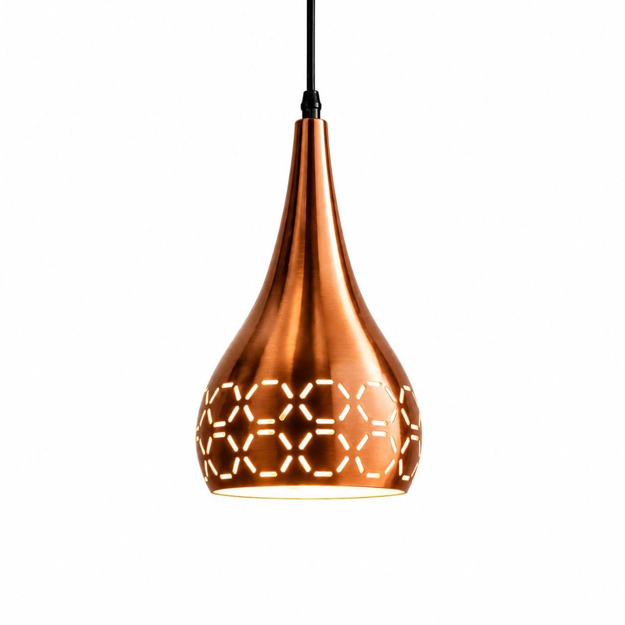 Decorative Copper Pendant Ceiling Light for Kitchen, Dining, Bedroom & Cafe | Modern Hanging Lamp with Adjustable Wire & E27 Holder | Bulb Not Included-image-6