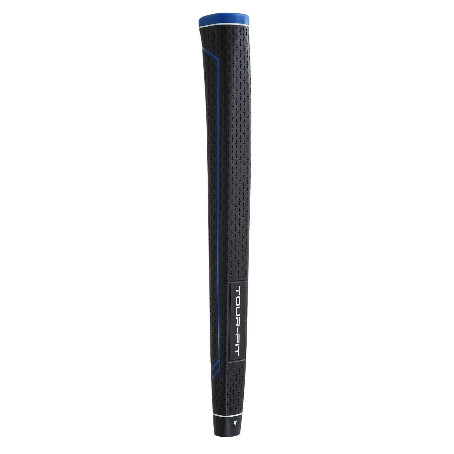 Tour Fit Dual Polymer Paddle Putter Grip 2.0 Golf Putter Grip with Free Premium Golf Tape – Soft Tacky Feel, Flat Paddle Design (Black-Blue Cap)