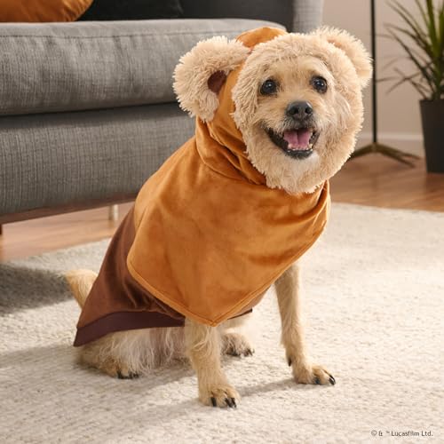 STAR WARS Ewok Offizielles Haustier-Kapuzenpullover-Kostüm – Hoodie mit Schal und Kapuze zum Überziehen mit Ohren (Größe M)