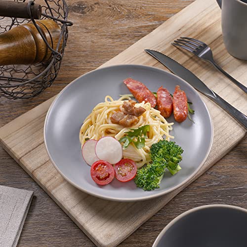 16 Piece Dinnerware Set, Stoneware Dish Set Service For 4, Kitchen Plates And Bowls Set With Mugs,Gray Dinnerware Sets #TOP4