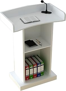 Lectern Podium Stand, Floor Standing Podiums Reception Desk For Speakers, Wooden Speaking Ideal For Conference, Auditorium, Church (Color : A, Size : 60x42x120CM)