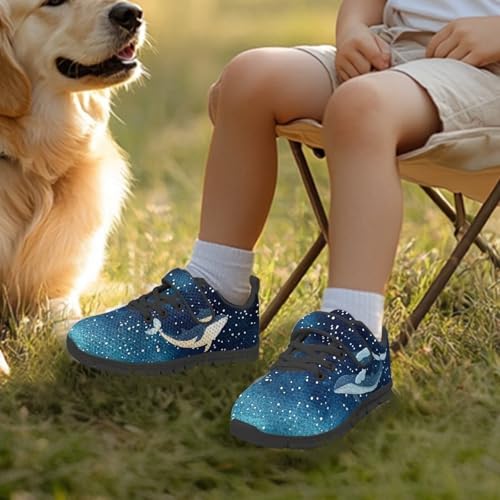 Boys Girls Shoes Kids Tennis Running Athletic School Sneakers for Little/Big Kid Dolphin Pattern（Black Sole）3