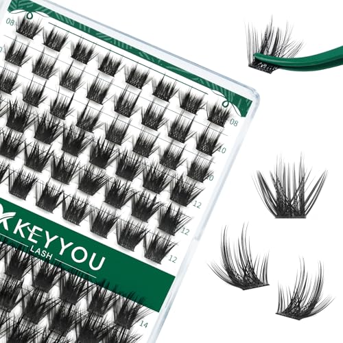 Image of Lash Clusters 96pcs Individual Lashes Y22 D Curl 8-18MIX Eyelash Clusters KEYYOU Volume Wispy Lash Extension Soft&Comfortable Easy DIY at Home(Y22,D-8-18MIX)