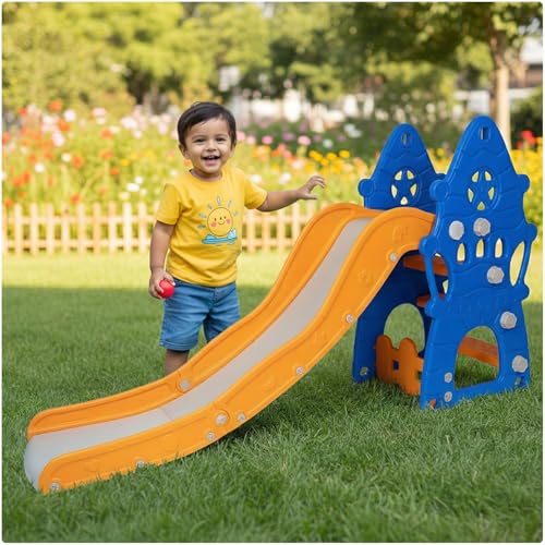 Image of Toyzone Star Fish Castle Slide for Kids | Baby Play Slide | Indoor & Outdoor Kids Slider | Easy Assembly | Safe Rounded Design | BIS Certified|Made in India|Kids Slide for 2-12 Years, Upto 70 kgs