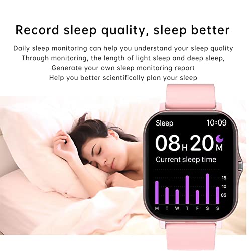 AIJICEAR Fitness Tracker Smart Watch for Android iOS Phones,Smart-Watches Fit Watch for Man Women,Sleep Heart Rate Blood Oxygen Weather Breath Training IP68 Waterproof 8 Sports 1.69Inch (Rose Gold) - Image 3