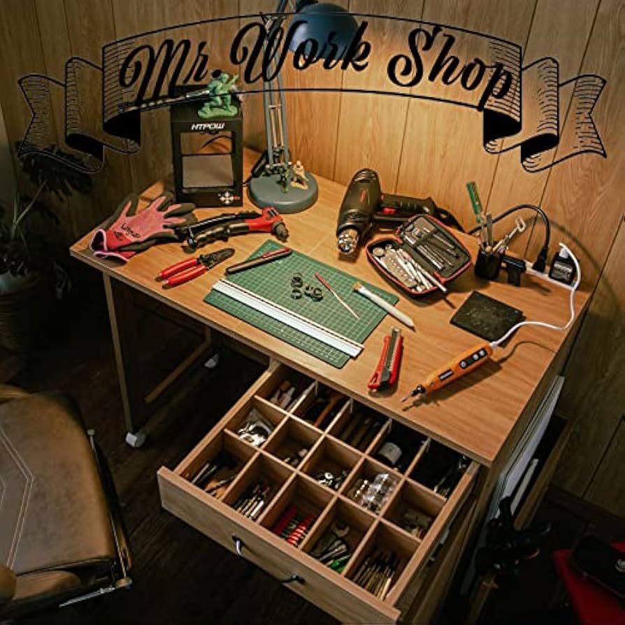 アトリエテーブル（作業台） Amazon.co.jp: ツールボックス付きアトリエテーブル レザー