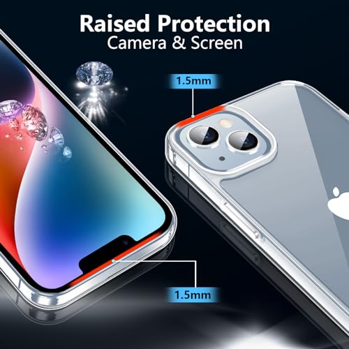 Jaroco IPHONE 13 CLEAR CASE For Iphone 13 Case 6.1-Inch, Non-Yellowing Shockproof Phone Bumper Cover, Anti-Scratch Clear thumb #2