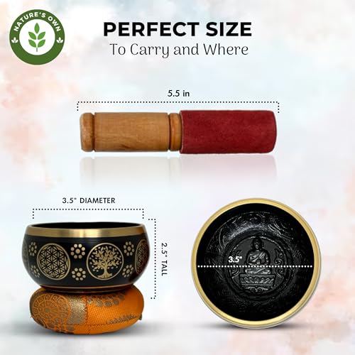 Tigela tibetana Singing Bowl budista tibetano | 7 tigelas matel | Pacote com 1 tigela azul + 1 marte