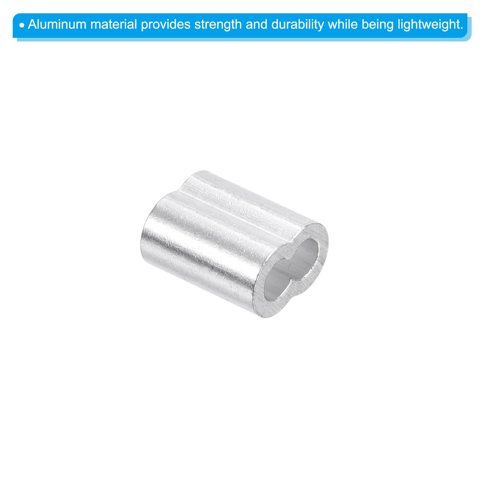 200 Pcs Aluminum Crimping Loop Sleeve 1/16", Cable Ferrule Wire Rope