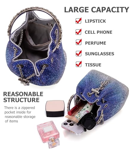 Image of Sweetovo Bling Crystal Rhinestone Purse for Women Sparkly Clutch Handbag Crossbody Bag for Evening Wedding Party Prom