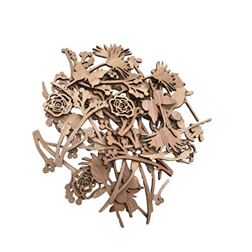 Happyyami 30Pcs Wooden Flowers For Crafts Unfinished Wood Cutouts Wood Shapes Slices For Diy Wedding Birthday Party Favors Centerpieces (Assorted Pattern) #TOP6