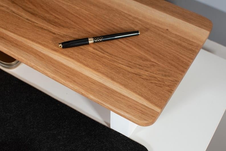 Image of Wooden Computer Monitor Stand, Monitor Riser Desk Shelf Desktop Stand TV Laptop Riser (Single Shelf, 80cm Long)