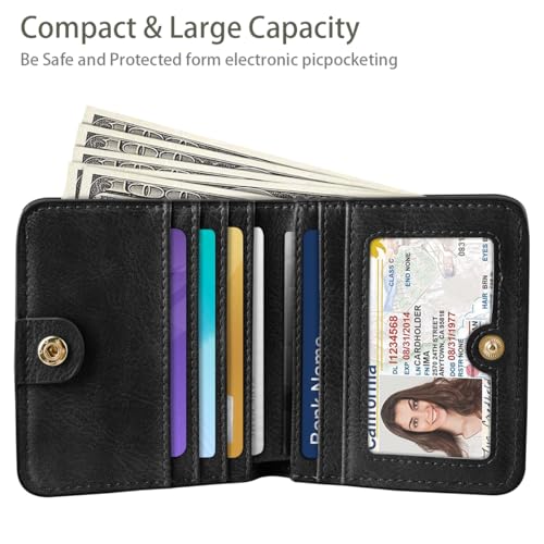 Image of Small Womens Wallet Thin Credit Card Holder Pocket Mini Purse | Compact Women Slim RFID Blocking Wallets Bifold Ladies Pocket Card Holders for Travel & Daily Use, Dried Floral