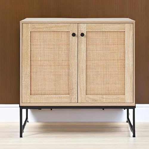 Best Choice Products SKY6513 2-Door Rattan Storage Cabinet, Accent Furniture, Multifunctional Cupboard For Living Room, Hallway, Kitchen, Sideboard, Buffet Table W/Non-Scratch Foot Pads thumb #1