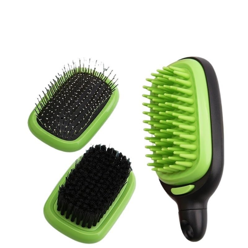 3-in-1 doppelseitige abnehmbare Haustier-Zupfbürste, Hundepflege-Set, Nadelkamm, Fellkamm, Massage for Hunde und Katzen