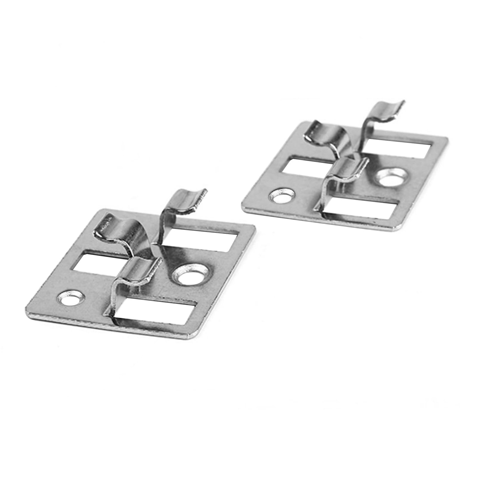 Lot de 100 clips WPC en acier inoxydable - Fixation invisible pour terrasse - Pour planches WPC, sol en bois de bambou (7-9 mm) - Pinces de fixation (argent, 5 mm x 8 mm (l x H)