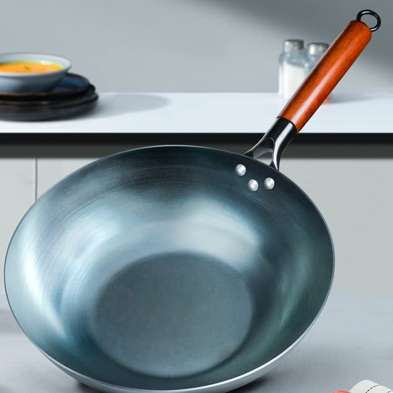 Amazon | FUZHCY(たけち) 平底中華なべ炒め鍋ブルーアイアン調理器具