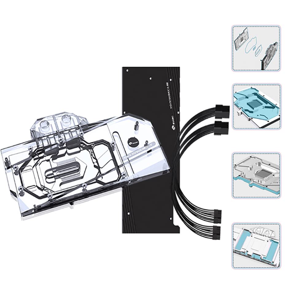 GPU Copper Water Cooling GPU Water Cooling Block GPU Graphics Card Water Cooling Block for GIGABYTE RTX3080/RTX3090/RTX3080Ti/Gaming OC/Eagle Vision TURBO(12V RGB LED GPU Cooler with Back Plate)