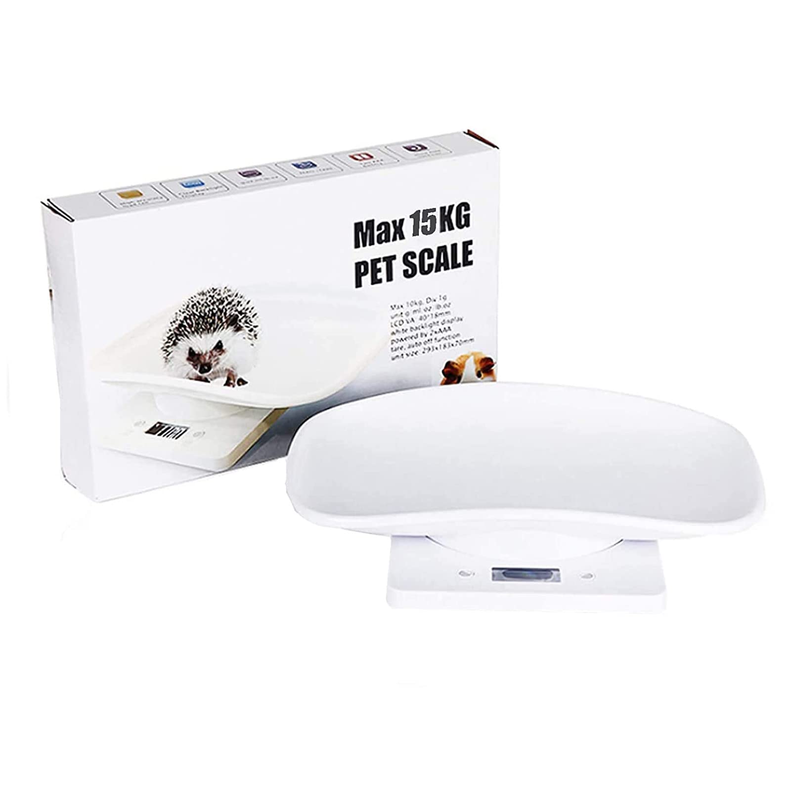 Bilancia per animali domestici con metro a nastro, bilancia multifunzione per bambini, Smart Small Animal Scale con capacità di 10 kg, scala digitale accurata per criceti, tartarughe, cagnolini