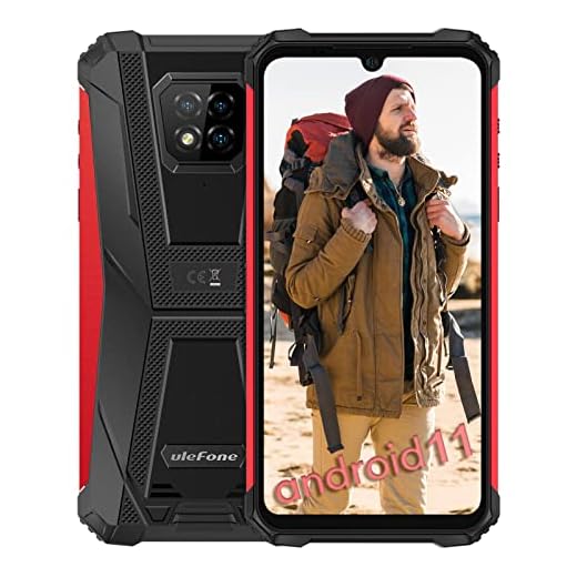 Ulefone Armor 8 Rugged Cell Phones Unlocked, Waterproof Phone 4GB RAM 64GB ROM 256GB Expansion, 16MP+5MP+2MP Camera, Android 10 Octa-core, 6.1 inch Display, NFC, OTG, GPS, 5G WiFi, Global Version, Red
