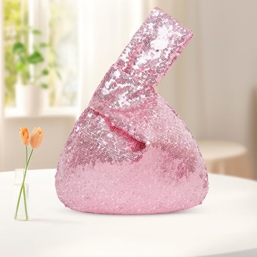 Image of Eternal Beauty Sequin Wristlet Bag, Reinforced Sparkly Evening Clutch for Wedding Guest, Cruise & Prom Mini Purse