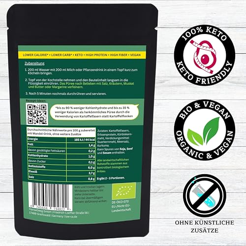 LOWER CARB KARTOFFELPRODUKTE | stark kohlenhydratreduziert = KETO| kalorienreduziert | protein- und ballaststoffreich | bio (6x Kartoffelpüree)
