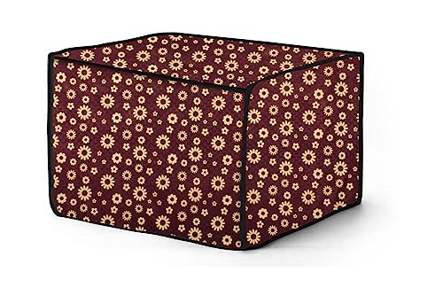 Image of The Furnishing Tree PVC Waterproof Microwave Oven Cover Compatible for Panasonic 20 L Solo NN-SM255WFDG Floral Pattern Coffee