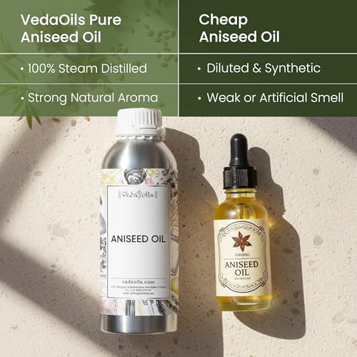 Image of VedaOils Aniseed Oil 100ml | 100% Pure & Natural | Steam Distilled for Aromatherapy, Hair & Skin Care