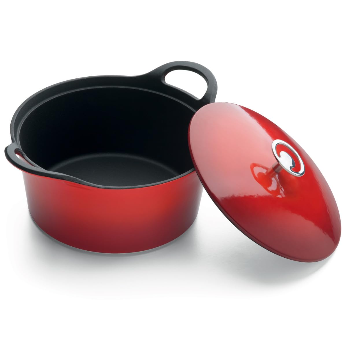 Cuisinox C61180WX22857 Volcan brytfanna, okrągła, 24 cm, żeliwo, emaliowane, kolor czerwony, z pokrywką