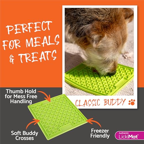 Lickimat Buddy Orange, Schleckmatte Leckmatte für Hunde und Katzen
