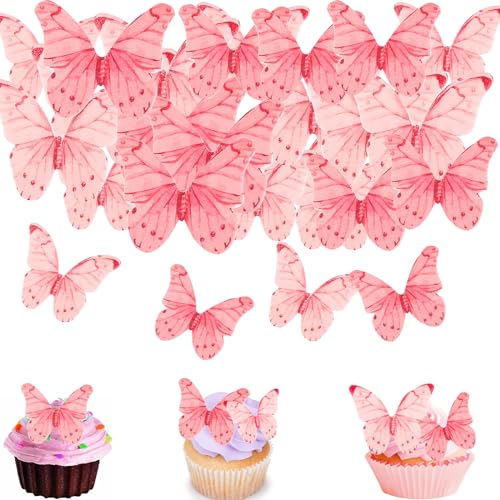 26 Piezas De Decoración Rosa Para Tartas Con Mariposas Y Con | Cuotas