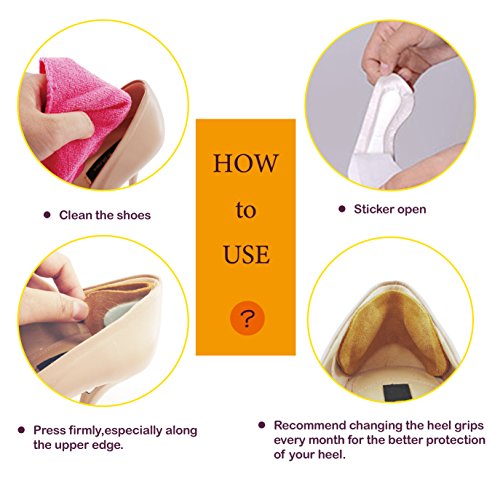 Image of Premium Leather Heel Grips Liner Cushions Inserts for Shoes Too Big, Heel Pads for Heel Pain,Filler Protect Improved Women Men Shoe Fit and Comfort, Khaki,3 Pairs (0.35 inch Thicker)