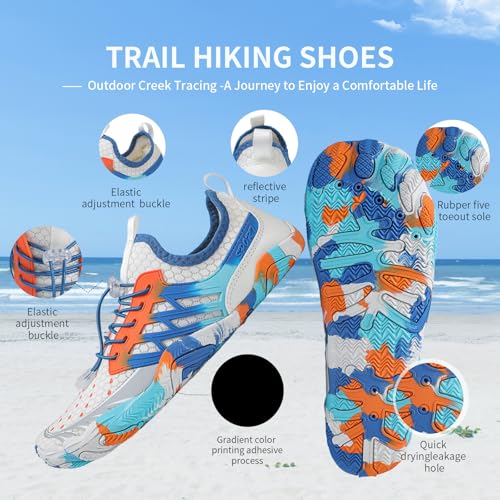 Image of SIOSNETA Hike Barefoot Shoes for Women Men, Wide Toe Water Shoes for Hiking,Breathable Non-Slip Athletic Footwear,