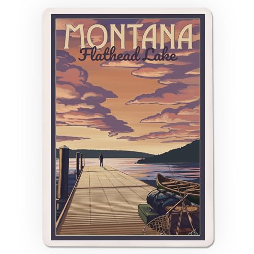Lantern Press Flathead Lake Montana Baraja Poker miniatura 3