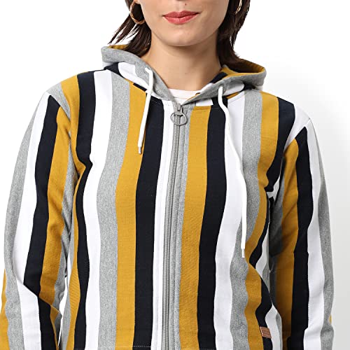 Image of PINACOLADA Women Cotton Zipper Sweatshirt Relaxed Fit for Casual Wear | Full Sleeves | Stylish Sweatshirt Crafted with Comfort Fit and High Performance for Everyday Wear