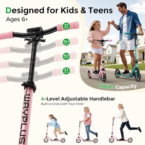 Image of WAYPLUS Kick Scooter for Ages 6+,Kid,Teens & Adults.8 Big Wheels,240lb