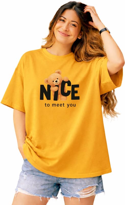 absolute defense Oversize Tshirt Baggy for Women Girl Casual Latest Stylish Cotton Black Beige Blue Maroon Lavender Brown Pink Peach White 299 399 Under-picture-30